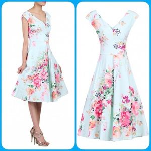 London vintage floral sweetheart dress